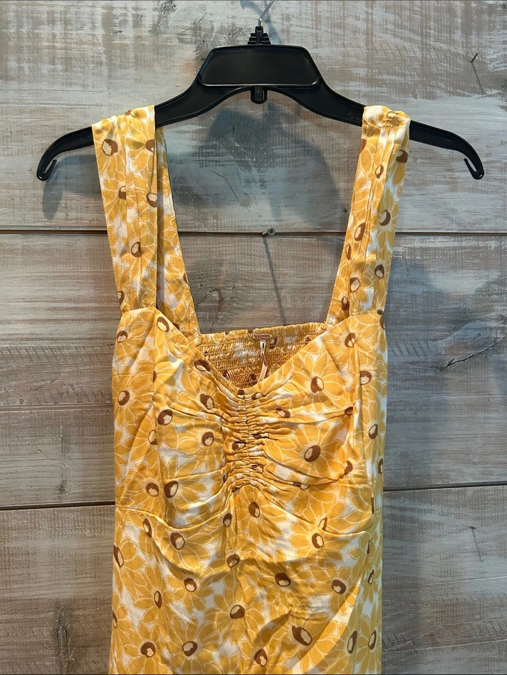 NWOT FREE PEOPLE Rosalee floral yellow Midi Dress size medium - Picture 6 of 9